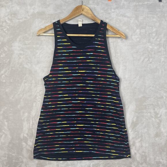 ASOS Mens XXS Tank Top TV Signal Stripes Grungecore Indie Skater - Picture 1 of 9